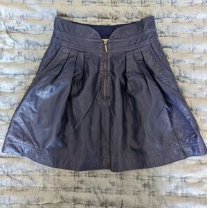 Nicole Miller Artelier Leather Skirt - blue - size 2